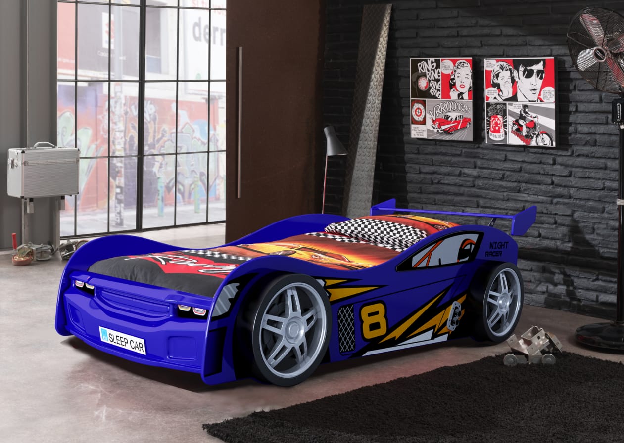 Blå racingbilsbädd Night Racer - 90x200 image