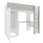 Loftseng med garderobeskap og skrivebord - 90x200 image