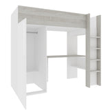Loftseng med garderobeskap og skrivebord - 90x200 image