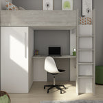 Loftseng med garderobeskap og skrivebord - 90x200 image