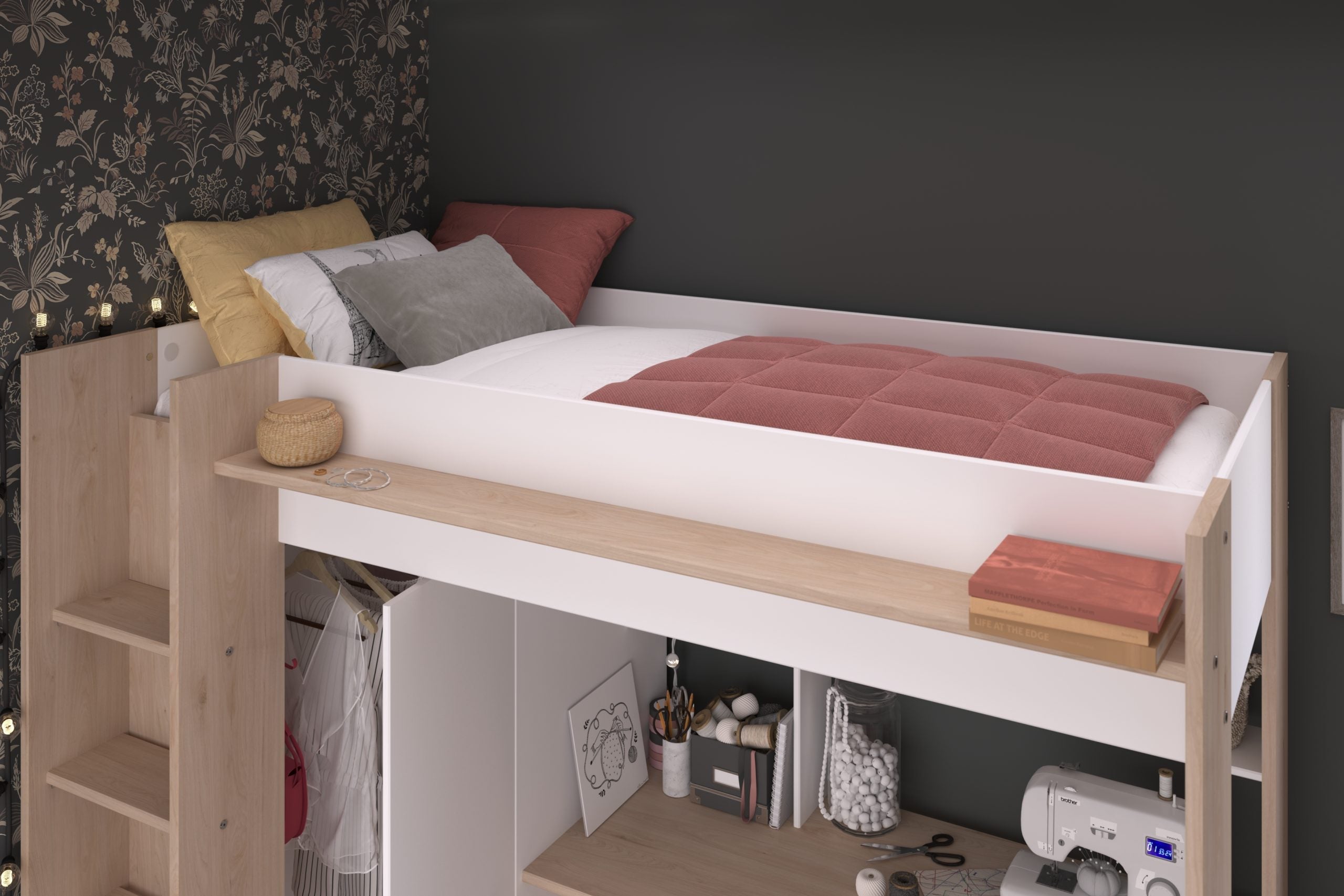 loftseng med garderobe image