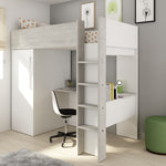 Loftseng med garderobeskap og skrivebord - 90x200 image