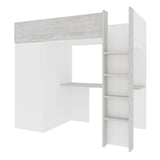 Loftseng med garderobeskap og skrivebord - 90x200 image
