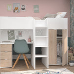 Loftseng Everest 90x200 med skrivebord i lekkert fransk design image